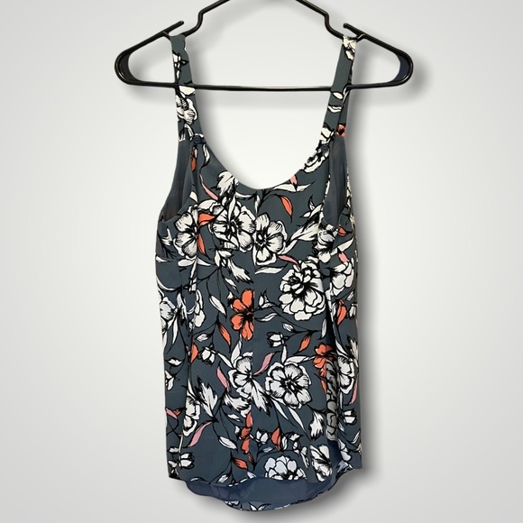 Le Chateau Dressy Grey Tank with Vibrant Flowers - Picture 2 of 6